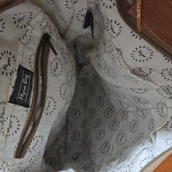 Stylish Brown and Blue Patterned Tote Bag - Picture 4 of 5